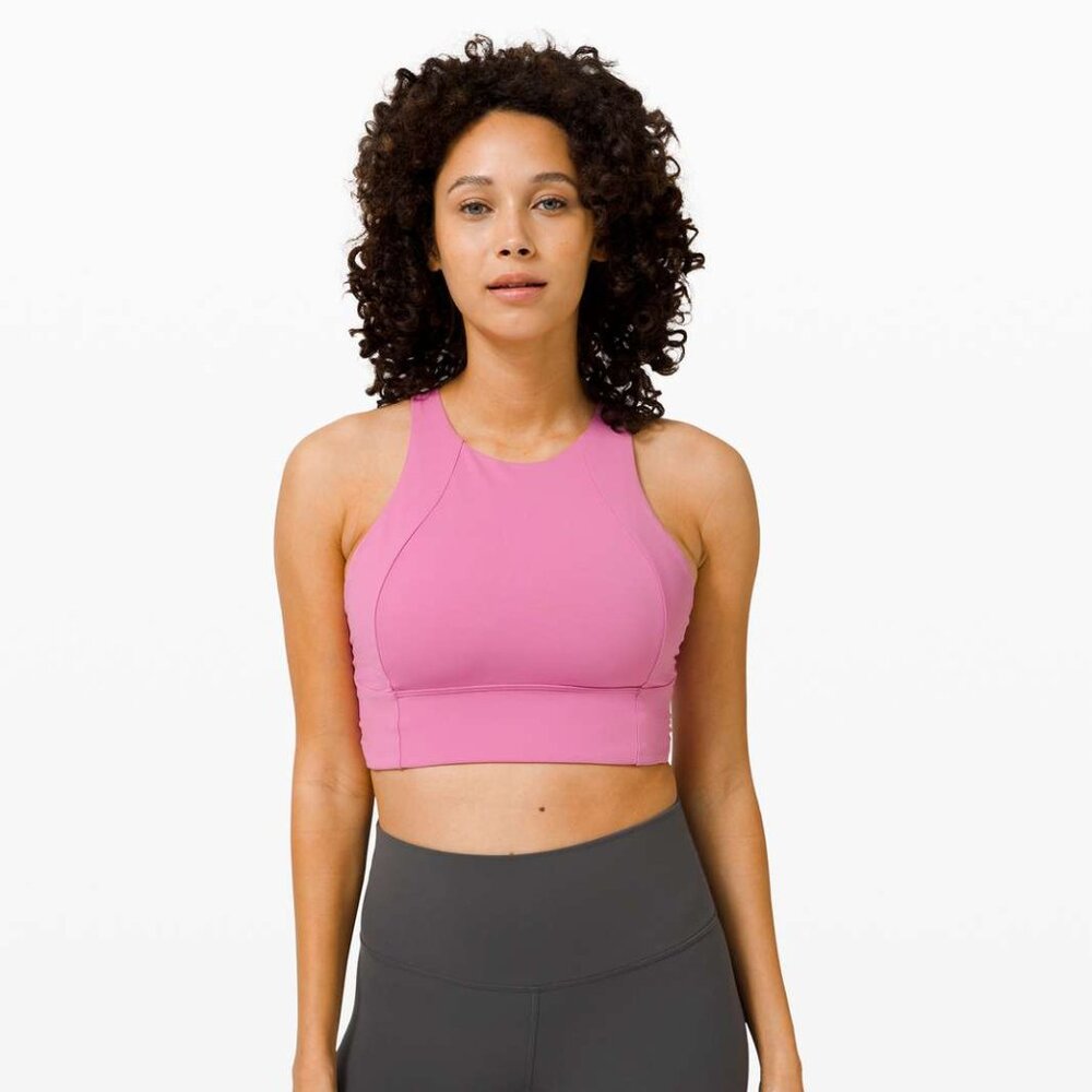 Lululemon Free to be Serene Magenta Glow High Neck Longline Size 10